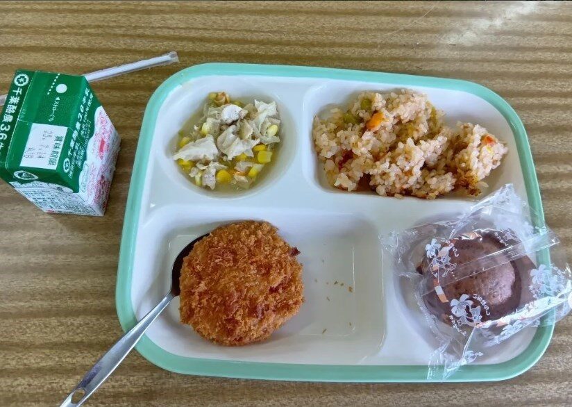 中学校お囃子体験での給食